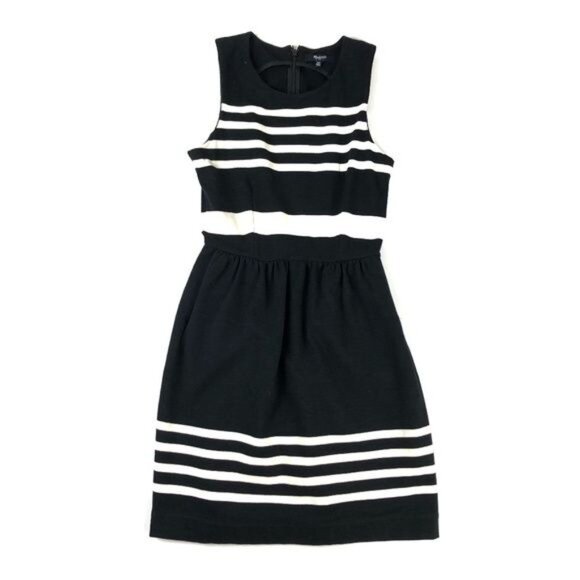 Madewell Women's Striped Sleeveless Dress XS Black & White - Picture 2 of 4